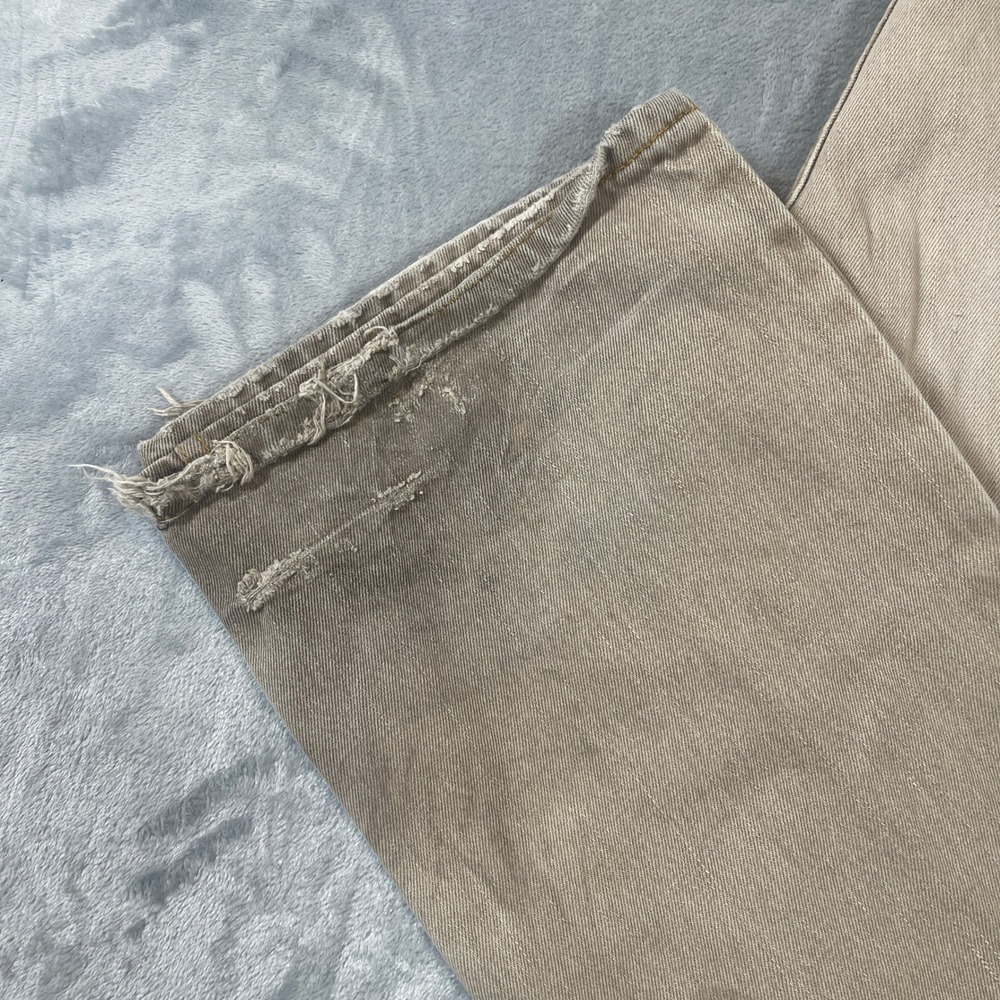 Levis Jeans Mens 32x30 527 Low Boot Cut Tan Khaki Faded Distressed Y2K Skater - Picture 8 of 8